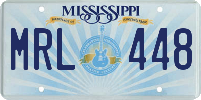 MS license plate MRL448