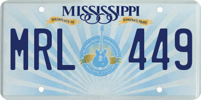 MS license plate MRL449