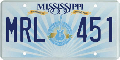 MS license plate MRL451