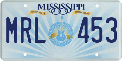 MS license plate MRL453