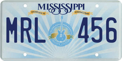MS license plate MRL456