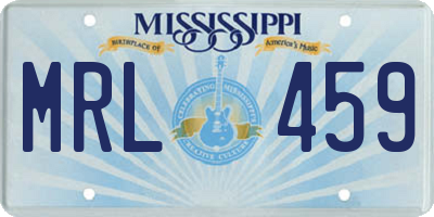 MS license plate MRL459