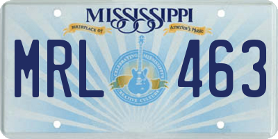 MS license plate MRL463