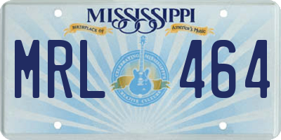 MS license plate MRL464
