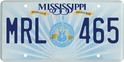 MS license plate MRL465