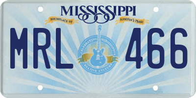 MS license plate MRL466