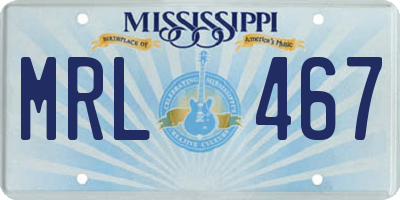 MS license plate MRL467