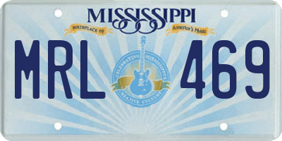 MS license plate MRL469