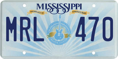 MS license plate MRL470