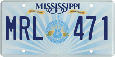 MS license plate MRL471
