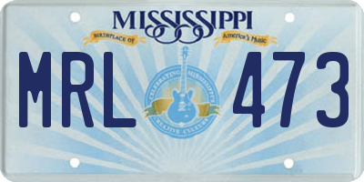 MS license plate MRL473