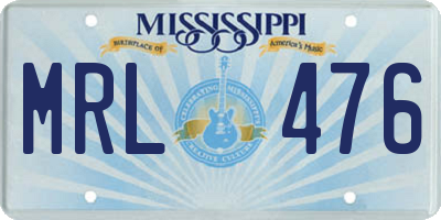 MS license plate MRL476