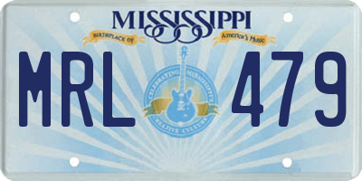 MS license plate MRL479