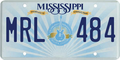 MS license plate MRL484