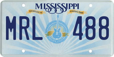 MS license plate MRL488