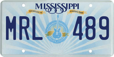 MS license plate MRL489
