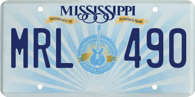 MS license plate MRL490