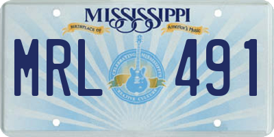 MS license plate MRL491