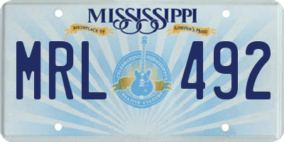 MS license plate MRL492