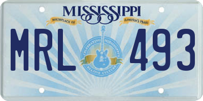MS license plate MRL493