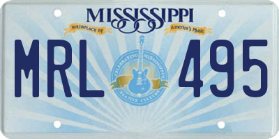 MS license plate MRL495