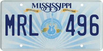 MS license plate MRL496