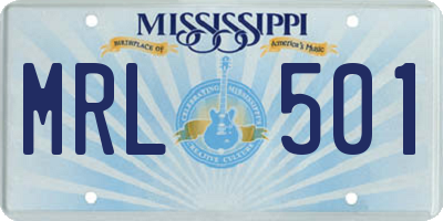 MS license plate MRL501