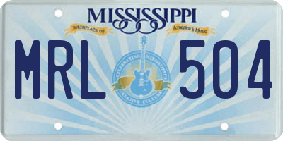 MS license plate MRL504