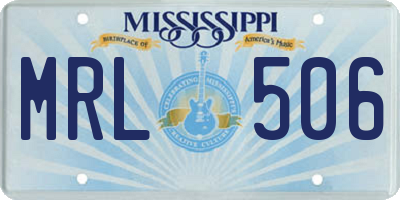 MS license plate MRL506