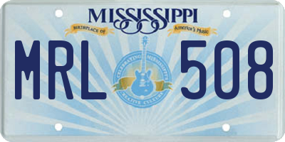 MS license plate MRL508