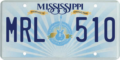 MS license plate MRL510