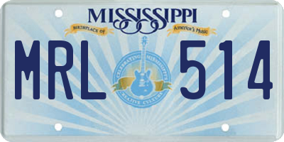MS license plate MRL514
