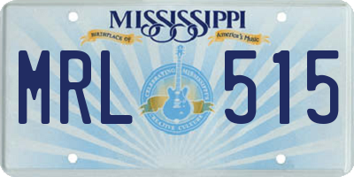 MS license plate MRL515