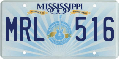 MS license plate MRL516