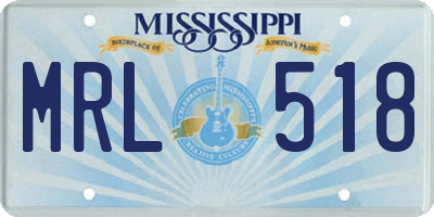 MS license plate MRL518