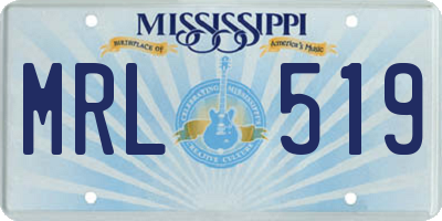 MS license plate MRL519