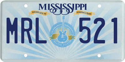 MS license plate MRL521