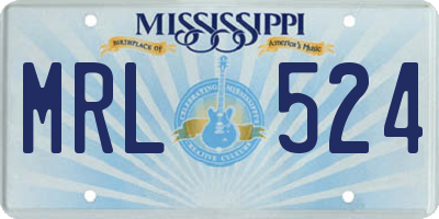 MS license plate MRL524
