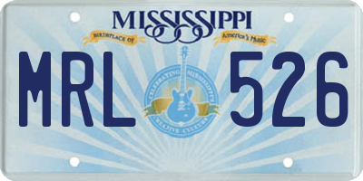 MS license plate MRL526