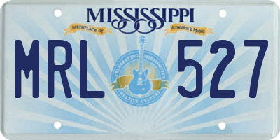 MS license plate MRL527