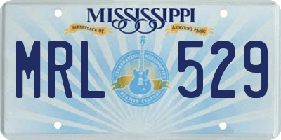 MS license plate MRL529