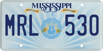 MS license plate MRL530