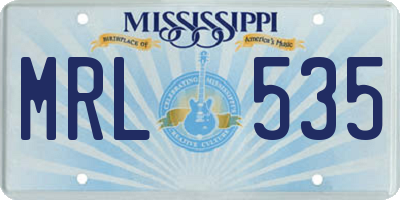 MS license plate MRL535