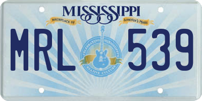 MS license plate MRL539