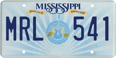 MS license plate MRL541