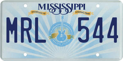 MS license plate MRL544