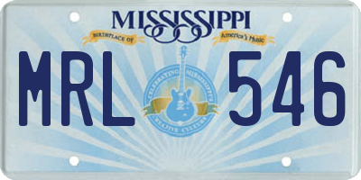 MS license plate MRL546