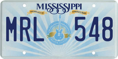 MS license plate MRL548