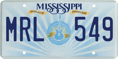 MS license plate MRL549