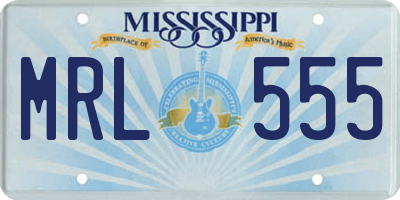 MS license plate MRL555